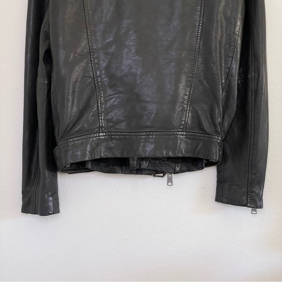AllSaints Kahawa Leather Biker Jacket Small - Picture 10 of 16